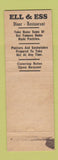 Matchbook Cover - Ell & Ess Restaurant Philadelphia PA WEAR