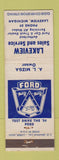 Matchbook Cover - Lakeview Ford Lakeview MI low phone # AL Mizga WEAR