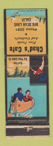 Matchbook Cover - Chad's Cafe Big Bear Lake CA low phone #