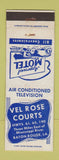 Matchbook Cover - Vel Rose Motel Baton Rouge LA WEAR
