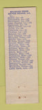 Matchbook Cover - Vel Rose Motel Baton Rouge LA WEAR