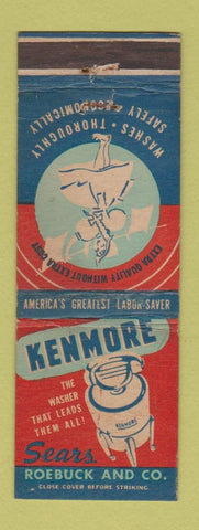 Matchbook Cover - Kenmore Washington Machine Sears Roebuck Hackensack NJ WEAR