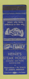 Matchbook Cover - Heinie's Steak House St Joseph MO WEAR