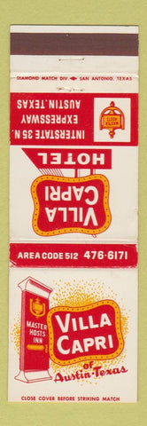 Matchbook Cover - Villa Capri Hotel Austin TX