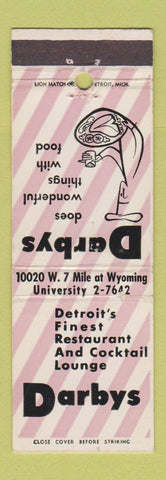 Matchbook Cover - Darbs Restaurant Detroit MI