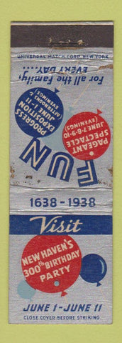 Matchbook Cover - New Haven CT 300th Birthday 1938 WEAR