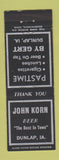 Matchbook Cover - John Korn Beer Dunlap IA Gert