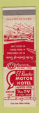 Matchbook Cover - El Rancho Motor Hotel Barstow CA WEAR