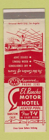 Matchbook Cover - El Rancho Motor Hotel Barstow CA WEAR