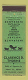 Matchbook Cover - Clarence Thorne Insurance Los Angeles CA KING MIDAS