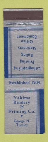 Matchbook Cover - Yakima Bindering Printing WA CROWN