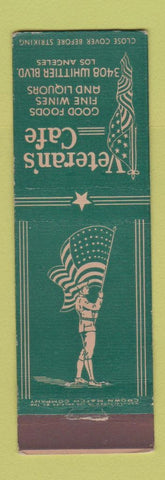 Matchbook Cover - Veteran's Cafe Los Angeles CA CROWN