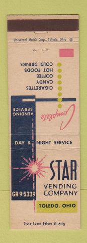 Matchbook Cover - Star Vending Toledo OH