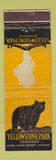 Matchbook Cover - Yellowstone National Park Company WEAR