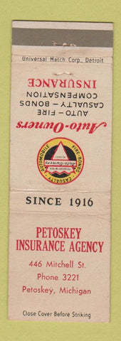 Matchbook Cover - Petoskey Insurance Agency MI WEAR