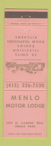 Matchbook Cover - Menlo Motor Lodge Menlo Park CA