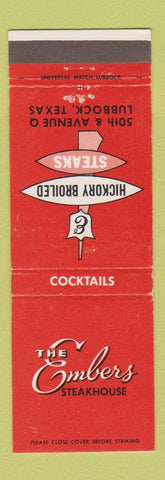 Matchbook Cover - Embers Steak House Lubbock TX
