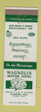 Matchbook Cover - Magnolia Motor Hotel Vicksburg MS