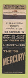 Matchbook Cover - 1959 Mercury Al Edwards Lansing MI WEAR