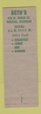 Matchbook Cover - Beth's Restaurant Pontiac MI