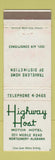 Matchbook Cover - Highway Host Motor Hotel Montgomery AL WEAR