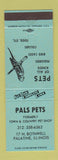 Matchbook Cover - Pals Pets Palatine IL BLUE