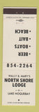Matchbook Cover - North Shore Lodge Lake Noquebay WI