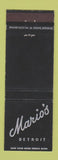 Matchbook Cover - Mario's Detroit MI
