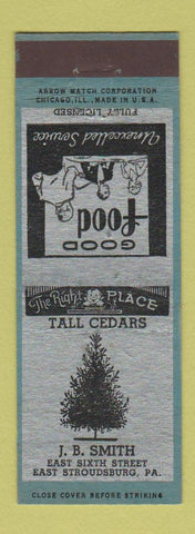 Matchbook Cover - JB Smith Restaurant East Stroudsburg PA ARROW