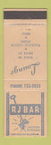 Matchbook Cover - RJ Bar Jackson WY