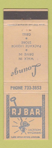 Matchbook Cover - RJ Bar Jackson WY