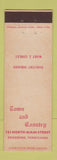 Matchbook Cover - Town and Country Greensburg PA Federal