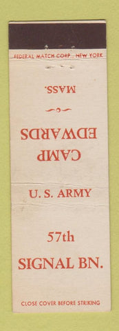 Matchbook Cover - Camp Edwards MA US Army Federal