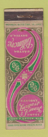 Matchbook Cover - Biltmore Hotel Dayton OH UNIVERSAL LONG WORN