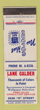 Matchbook Cover - Lane Calder Paints Martin Senour Sacramento CA