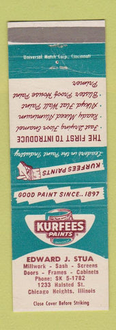 Matchbook Cover - Kurfees Paint Stua Chicago Heights IL