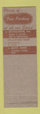 Matchbook Cover - Brown Borhek Lumber Bethlehem PA Wall Fix Paint