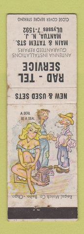 Matchbook Cover - Rad Tel Antenna Installations Mantua NJ hillbilly WORN