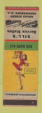 Matchbook Cover - Bill's oil gas Shrewsbury NJ pinup