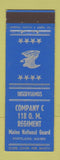 Matchbook Cover - Company C 118 OM Regiment Portland ME National Guard ME