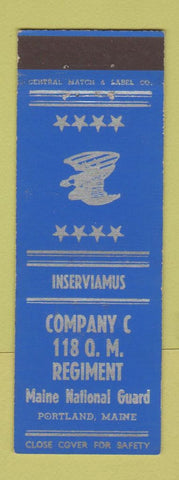 Matchbook Cover - Company C 118 OM Regiment Portland ME National Guard ME