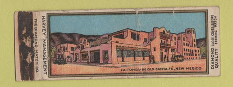 Matchbook Cover - La Fonda Santa Fe NM Fred Harvey DQ WORN