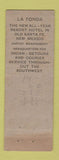 Matchbook Cover - La Fonda Santa Fe NM Fred Harvey DQ WORN
