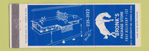 Matchbook Cover - Bronk's Package Liquor Fargo ND