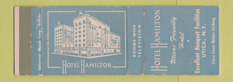 Matchbook Cover - Hotel Hamilton Utica NY WEAR