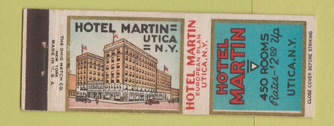 Matchbook Cover - Hotel Martin Utica NY