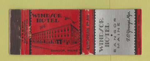Matchbook Cover - Windsor Hotel Bangor ME WORN