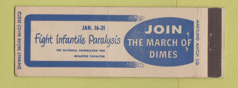 Matchbook Cover - March of Dimes Infantile Paralysis