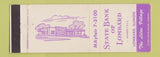 Matchbook Cover - State Bank of Lombard IL