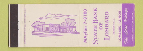 Matchbook Cover - State Bank of Lombard IL